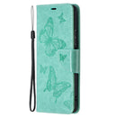 For Xiaomi Redmi Note 10 Pro Two Butterflies Embossing Pattern Horizontal Flip Leather Case with Holder & Card Slot & Wallet & Lanyard(Green)