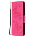 For Xiaomi Redmi Note 10 Pro Two Butterflies Embossing Pattern Horizontal Flip Leather Case with Holder & Card Slot & Wallet & Lanyard(Rose Red)