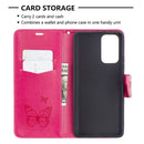 For Xiaomi Redmi Note 10 Pro Two Butterflies Embossing Pattern Horizontal Flip Leather Case with Holder & Card Slot & Wallet & Lanyard(Rose Red)