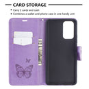 For Xiaomi Redmi Note 10 Pro Two Butterflies Embossing Pattern Horizontal Flip Leather Case with Holder & Card Slot & Wallet & Lanyard(Purple)