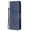 For Xiaomi Redmi Note 10 Pro Two Butterflies Embossing Pattern Horizontal Flip Leather Case with Holder & Card Slot & Wallet & Lanyard(Dark Blue)