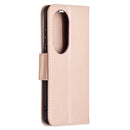For Huawei P50 Pro Two Butterflies Embossing Pattern Horizontal Flip Leather Case with Holder & Card Slot & Wallet & Lanyard(Rose Gold)