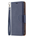 For Samsung Galaxy A32 4G Litchi Texture Pure Color Horizontal Flip Leather Case with Holder & Card Slots & Wallet & Lanyard(Dark Blue)
