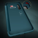 For Huawei P30 Pro Magnetic Side Window View Shockproof Horizontal Flip Leather Smart Case(Cyan)