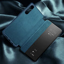 For Huawei P30 Pro Magnetic Side Window View Shockproof Horizontal Flip Leather Smart Case(Cyan)