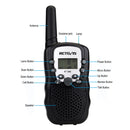 1 Pair RETEVIS RT388 0.5W EU Frequency 446MHz 8CHS Handheld Children Walkie Talkie(Black)