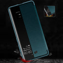 For Samsung Galaxy S20 FE Side Window View Shockproof Horizontal Flip Leather Case(Green)