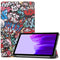 For Samsung Galaxy Tab A7 Lite T225 Colored Drawing Pattern Horizontal Flip Leather Case with Three-folding Holder(Graffiti)