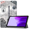For Samsung Galaxy Tab A7 Lite T225 Colored Drawing Pattern Horizontal Flip Leather Case with Three-folding Holder(Retro Tower)