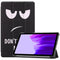 For Samsung Galaxy Tab A7 Lite T225 Colored Drawing Pattern Horizontal Flip Leather Case with Three-folding Holder(Big Eyes)