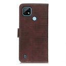 For OPPO Realme C21 Crocodile Texture Horizontal Flip Leather Case with Holder & Card Slots & Wallet(Brown)