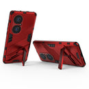 For Huawei P50 Pro Punk Armor 2 in 1 PC + TPU Shockproof Case with Invisible Holder(Red)
