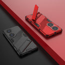 For Huawei P50 Pro Punk Armor 2 in 1 PC + TPU Shockproof Case with Invisible Holder(Red)