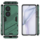 For Huawei P50 Pro Punk Armor 2 in 1 PC + TPU Shockproof Case with Invisible Holder(Green)
