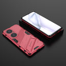 For Huawei P50 Pro Punk Armor 2 in 1 PC + TPU Shockproof Case with Invisible Holder(Light Red)
