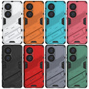 For Huawei P50 Pro Punk Armor 2 in 1 PC + TPU Shockproof Case with Invisible Holder(Light Red)