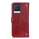 For OPPO Realme 8 / Realme 8 Pro Copper Buckle Nappa Texture Horizontal Flip Leather Case with Holder & Card Slots & Wallet(Wine Red)