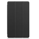 For Samsung Galaxy Tab A7 Lite T225 Custer Pattern Pure Color Horizontal Flip Leather Case with Three-folding Holder(Black)
