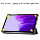 For Samsung Galaxy Tab A7 Lite T225 Custer Pattern Pure Color Horizontal Flip Leather Case with Three-folding Holder(Black)
