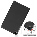 For Samsung Galaxy Tab A7 Lite T225 Custer Pattern Pure Color Horizontal Flip Leather Case with Three-folding Holder(Black)
