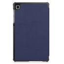 For Samsung Galaxy Tab A7 Lite T225 Custer Pattern Pure Color Horizontal Flip Leather Case with Three-folding Holder(Dark Blue)