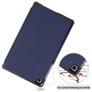 For Samsung Galaxy Tab A7 Lite T225 Custer Pattern Pure Color Horizontal Flip Leather Case with Three-folding Holder(Dark Blue)