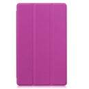 For Samsung Galaxy Tab A7 Lite T225 Custer Pattern Pure Color Horizontal Flip Leather Case with Three-folding Holder(Purple)