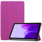 For Samsung Galaxy Tab A7 Lite T225 Custer Pattern Pure Color Horizontal Flip Leather Case with Three-folding Holder(Purple)
