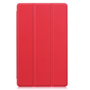 For Samsung Galaxy Tab A7 Lite T225 Custer Pattern Pure Color Horizontal Flip Leather Case with Three-folding Holder(Red)