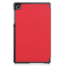 For Samsung Galaxy Tab A7 Lite T225 Custer Pattern Pure Color Horizontal Flip Leather Case with Three-folding Holder(Red)