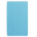 For Samsung Galaxy Tab A7 Lite T225 Custer Pattern Pure Color Horizontal Flip Leather Case with Three-folding Holder(Sky Blue)
