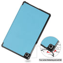 For Samsung Galaxy Tab A7 Lite T225 Custer Pattern Pure Color Horizontal Flip Leather Case with Three-folding Holder(Sky Blue)