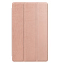 For Samsung Galaxy Tab A7 Lite T225 Custer Pattern Pure Color Horizontal Flip Leather Case with Three-folding Holder(Rose Gold)