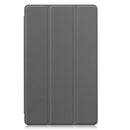 For Samsung Galaxy Tab A7 Lite T225 Custer Pattern Pure Color Horizontal Flip Leather Case with Three-folding Holder(Grey)