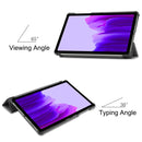 For Samsung Galaxy Tab A7 Lite T225 Custer Pattern Pure Color Horizontal Flip Leather Case with Three-folding Holder(Grey)