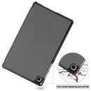 For Samsung Galaxy Tab A7 Lite T225 Custer Pattern Pure Color Horizontal Flip Leather Case with Three-folding Holder(Grey)