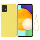 For Samsung A52 5G / 4G Pure Color Liquid Silicone Shockproof Full Coverage Case(Yellow)