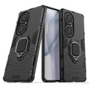 For Huawei P50 Pro PC + TPU Shockproof Protective Case with Magnetic Ring Holder(Black)