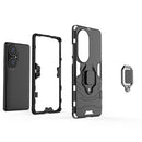 For Huawei P50 Pro PC + TPU Shockproof Protective Case with Magnetic Ring Holder(Black)