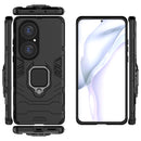 For Huawei P50 Pro PC + TPU Shockproof Protective Case with Magnetic Ring Holder(Black)