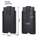 Universal Cow Leather Vertical Mobile Phone Leather Case Waist Bag For 7.2 inch and Below Phones(Black)
