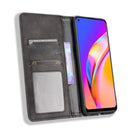 For OPPO A94 4G / F19 Pro 4G / Reno5 F Magnetic Buckle Retro Crazy Horse Texture Horizontal Flip Leather Case with Holder & Card Slots & Photo Frame(Black)