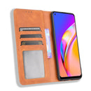 For OPPO A94 4G / F19 Pro 4G / Reno5 F Magnetic Buckle Retro Crazy Horse Texture Horizontal Flip Leather Case with Holder & Card Slots & Photo Frame(Brown)