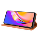 For OPPO A94 4G / F19 Pro 4G / Reno5 F Magnetic Buckle Retro Crazy Horse Texture Horizontal Flip Leather Case with Holder & Card Slots & Photo Frame(Brown)