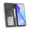 For OnePlus 9 (Europe and America Version) Magnetic Buckle Retro Crazy Horse Texture Horizontal Flip Leather Case with Holder & Card Slots & Photo Frame(Black)