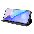 For OnePlus 9 (Europe and America Version) Magnetic Buckle Retro Crazy Horse Texture Horizontal Flip Leather Case with Holder & Card Slots & Photo Frame(Black)