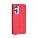 For OnePlus 9 (Europe and America Version) Magnetic Buckle Retro Crazy Horse Texture Horizontal Flip Leather Case with Holder & Card Slots & Photo Frame(Red)