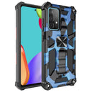 For Samsung Galaxy A32 4G Camouflage Armor Shockproof TPU + PC Magnetic Protective Case with Holder(Dark Blue)