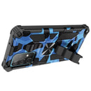 For Samsung Galaxy A32 4G Camouflage Armor Shockproof TPU + PC Magnetic Protective Case with Holder(Dark Blue)