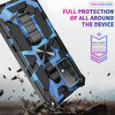 For Samsung Galaxy A32 4G Camouflage Armor Shockproof TPU + PC Magnetic Protective Case with Holder(Dark Blue)